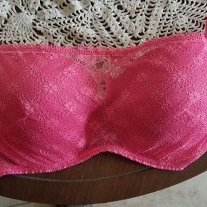 Pink demi cup bra 36C